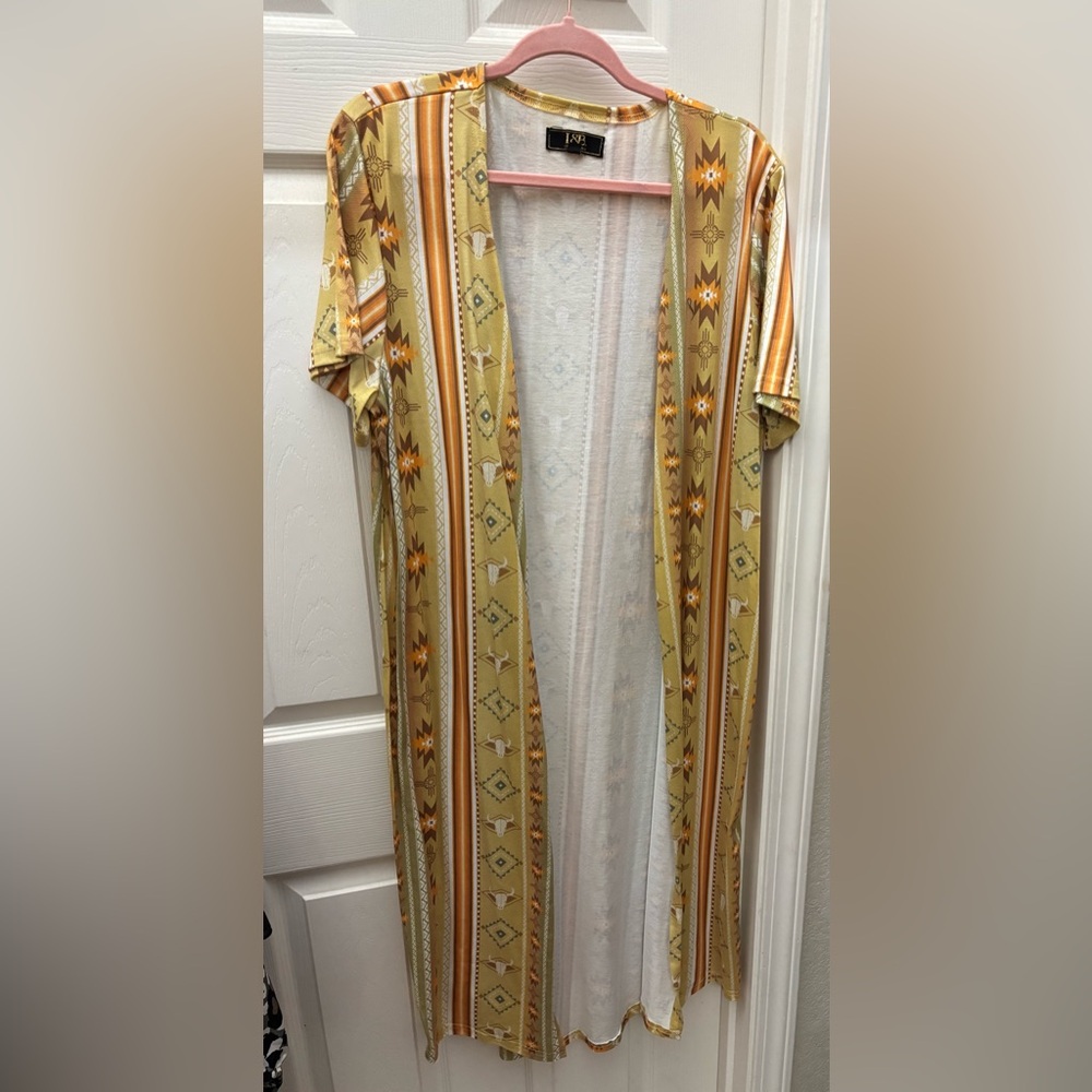 Lucky & Blessed Multicolor Open-Front Cardigan